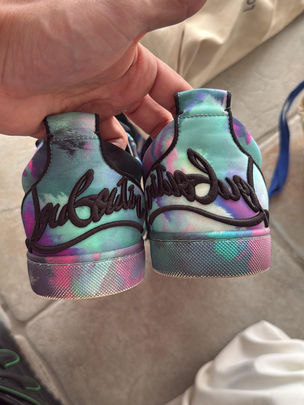 Christian Louboutin Multicolor Teal Purple Pink Sneakers